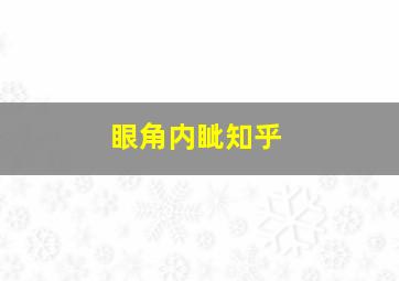 眼角内眦知乎