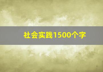 社会实践1500个字