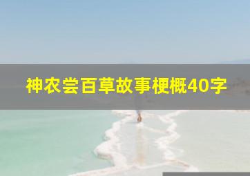 神农尝百草故事梗概40字