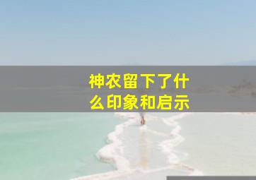 神农留下了什么印象和启示