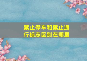 禁止停车和禁止通行标志区别在哪里