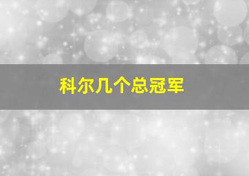 科尔几个总冠军