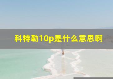 科特勒10p是什么意思啊