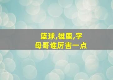 篮球,雄鹿,字母哥谁厉害一点