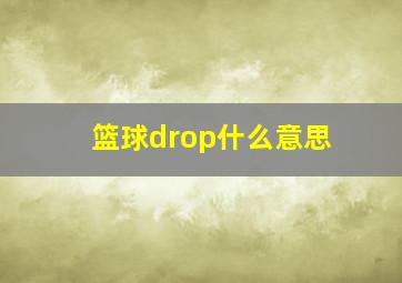 篮球drop什么意思