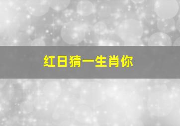 红日猜一生肖你