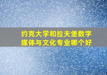 约克大学和拉夫堡数字媒体与文化专业哪个好