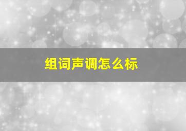 组词声调怎么标