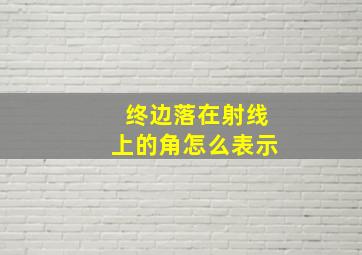 终边落在射线上的角怎么表示