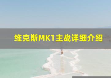 维克斯MK1主战详细介绍