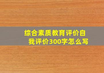 综合素质教育评价自我评价300字怎么写