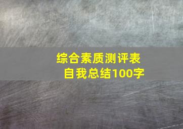 综合素质测评表自我总结100字