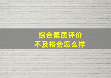 综合素质评价不及格会怎么样