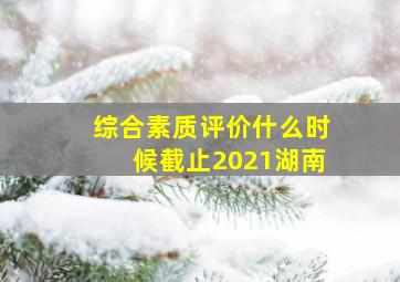 综合素质评价什么时候截止2021湖南