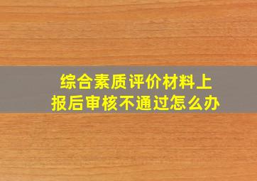 综合素质评价材料上报后审核不通过怎么办