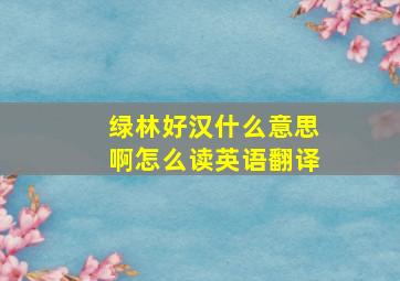 绿林好汉什么意思啊怎么读英语翻译