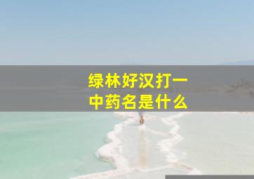 绿林好汉打一中药名是什么