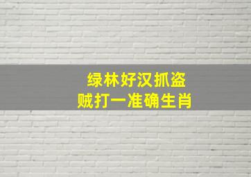 绿林好汉抓盗贼打一准确生肖