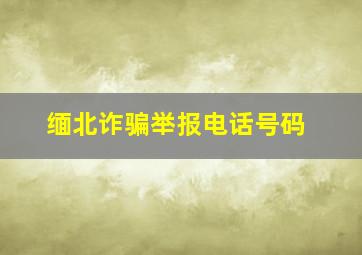 缅北诈骗举报电话号码