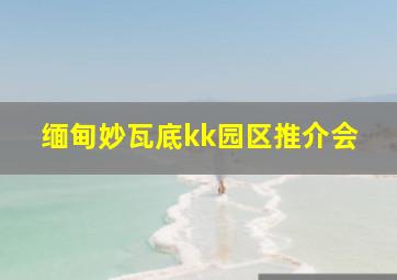 缅甸妙瓦底kk园区推介会