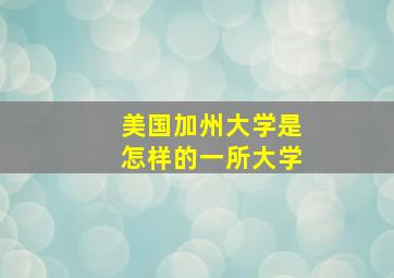 美国加州大学是怎样的一所大学