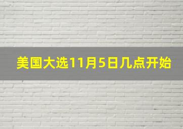 美国大选11月5日几点开始