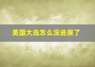 美国大选怎么没进展了