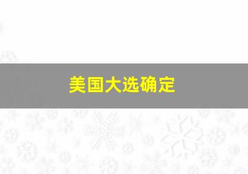 美国大选确定