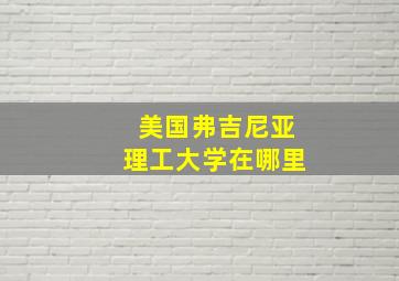 美国弗吉尼亚理工大学在哪里