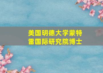 美国明德大学蒙特雷国际研究院博士