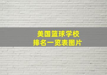 美国篮球学校排名一览表图片