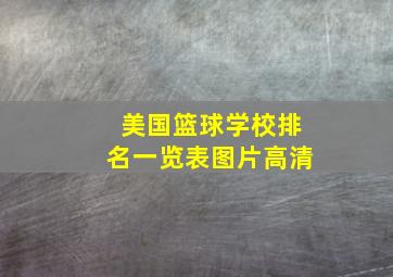 美国篮球学校排名一览表图片高清