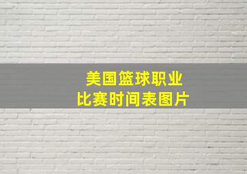 美国篮球职业比赛时间表图片