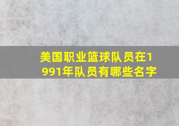 美国职业篮球队员在1991年队员有哪些名字