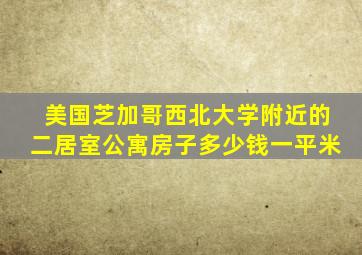 美国芝加哥西北大学附近的二居室公寓房子多少钱一平米