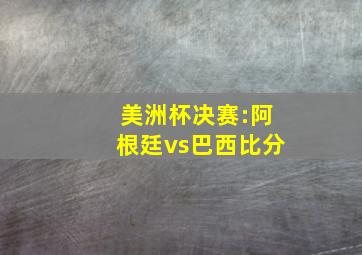 美洲杯决赛:阿根廷vs巴西比分