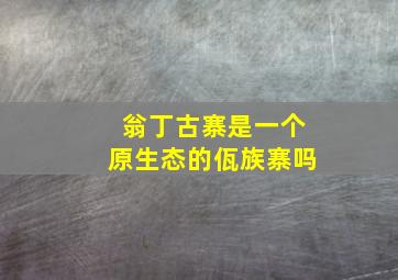 翁丁古寨是一个原生态的佤族寨吗