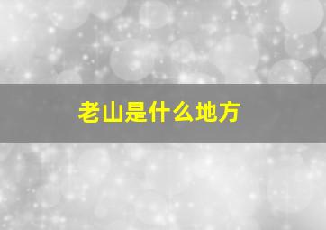 老山是什么地方