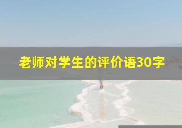 老师对学生的评价语30字