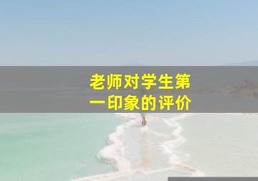 老师对学生第一印象的评价