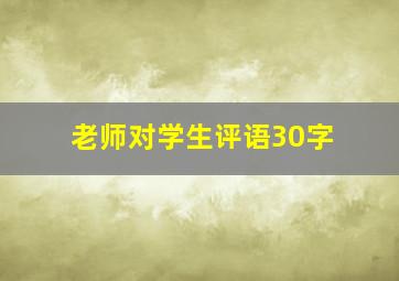 老师对学生评语30字