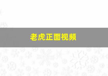 老虎正面视频