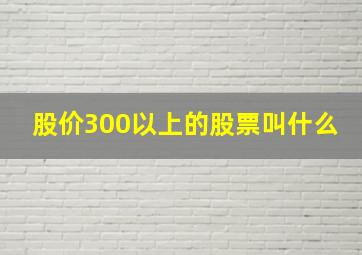 股价300以上的股票叫什么