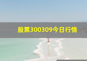 股票300309今日行情