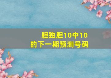 胆独胆10中10的下一期预测号码