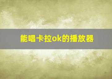 能唱卡拉ok的播放器