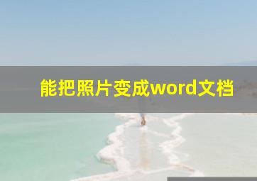 能把照片变成word文档