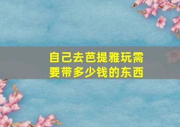 自己去芭提雅玩需要带多少钱的东西