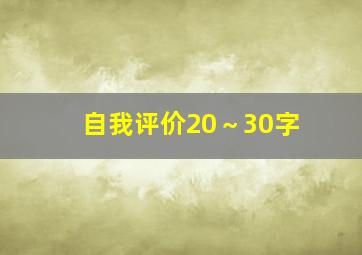 自我评价20～30字