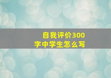 自我评价300字中学生怎么写